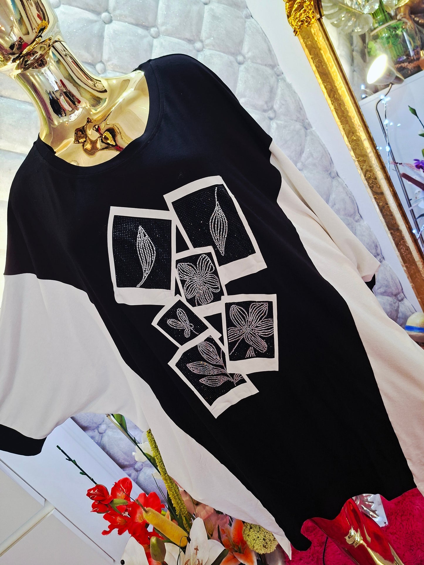 ✨ Luxuriöses Maxikleid‼️‼️ Oversize-Tunika mit Zirkonblumen – türkisches Modell ✨/Für kleinere Figuren 👗