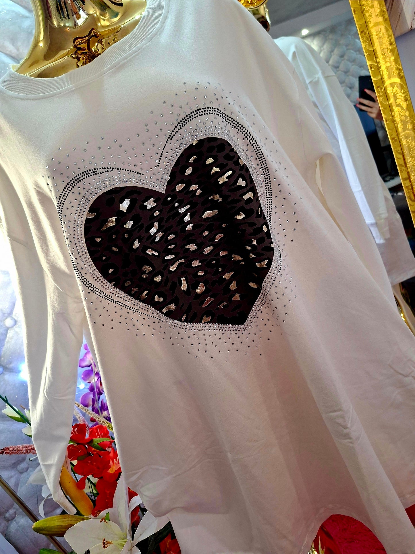 💖 Bavlnená tunika s dlhými rukávmi a vreckami zirkonové srdiečko 💖