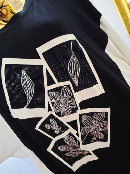 ✨ Luxuriöses Maxikleid‼️‼️ Oversize-Tunika mit Zirkonblumen – türkisches Modell ✨/Für kleinere Figuren 👗