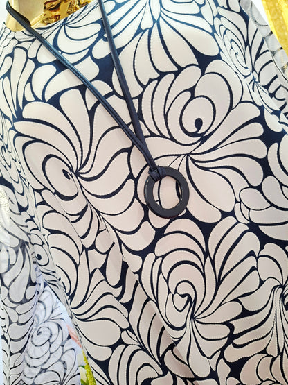 💞💞💞✨ Elegante A-Linien-Tunika mit Tüllärmeln und Verzierungen ✨,💞💞💞