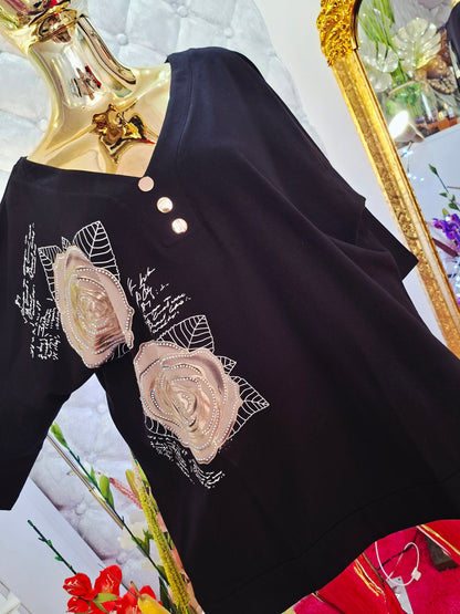 🌼 Elegantná bavlnená tunika s jemnými detailmi 🌼 zirkónmi