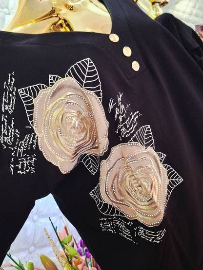 🌼 Elegantná bavlnená tunika s jemnými detailmi 🌼 zirkónmi