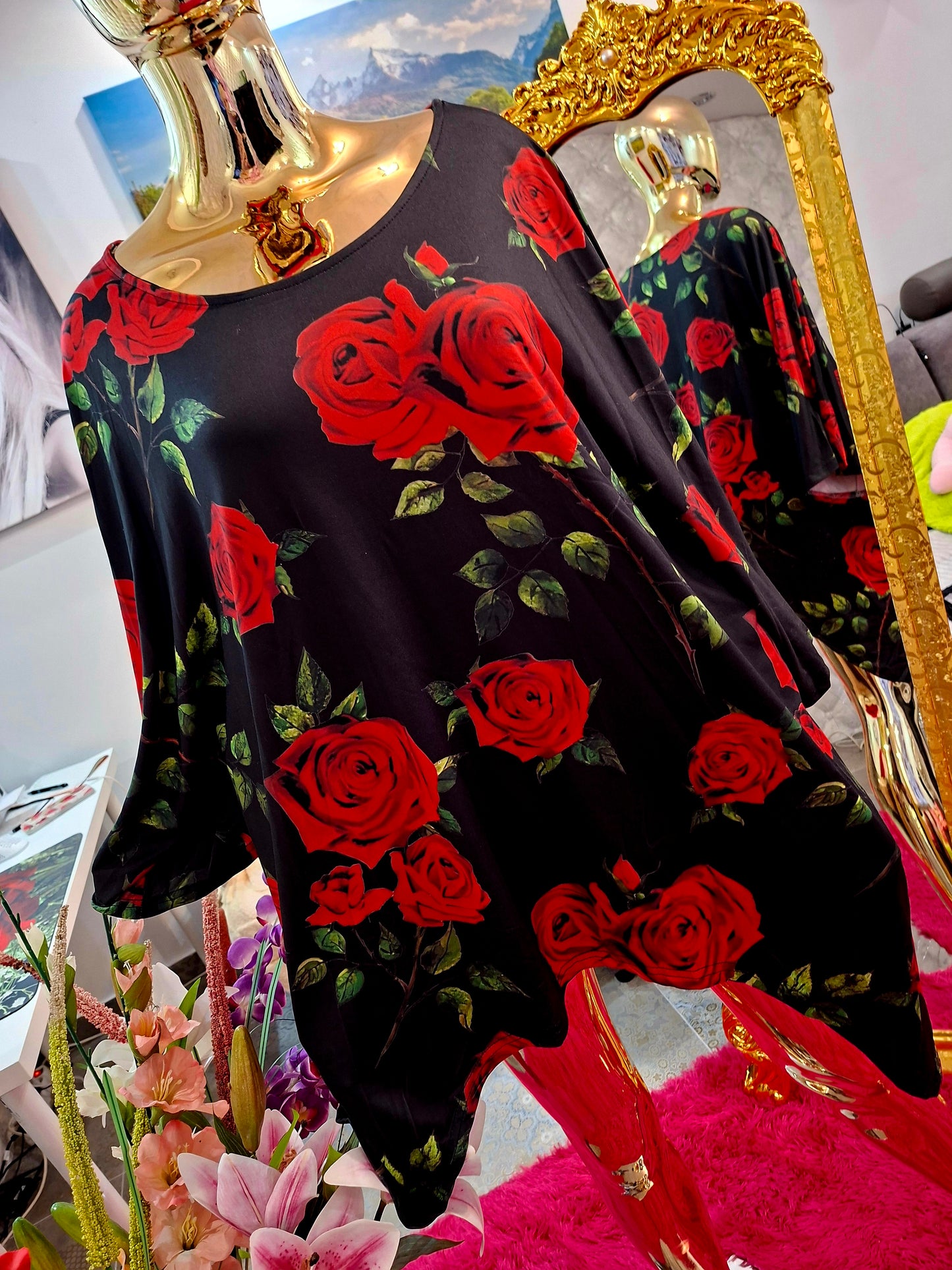 🌸 KRÁSNA ELEGANTNÁ TUNIKA S   RUŽAMI 🌸