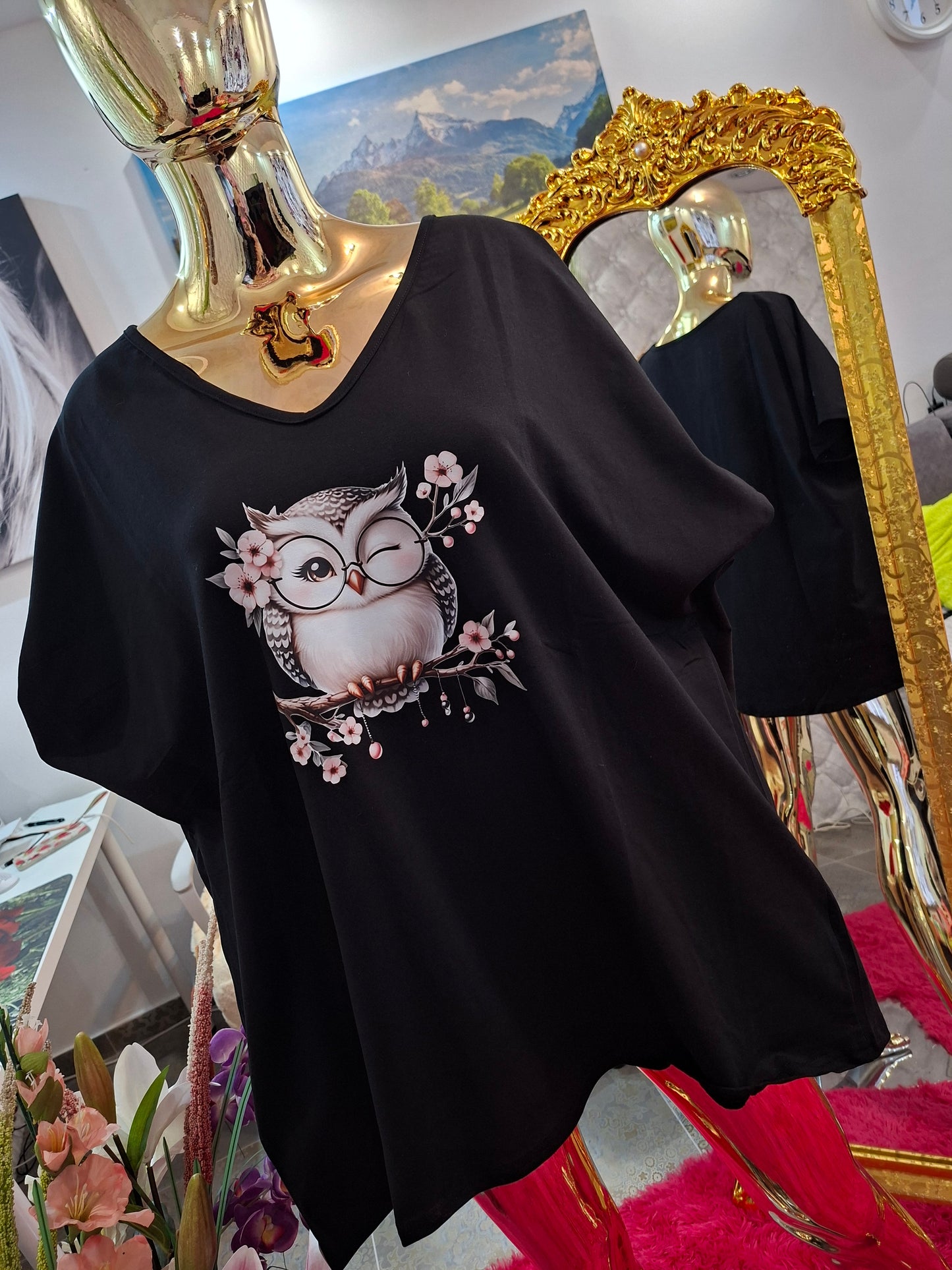 🌸🦉 ÚŽASNÁ BAVLNNENÁ TUNIKA S ROZTOMILOU SOVIČKOU 🦉🌸