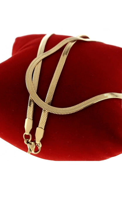 Goldene Halskette, 50 cm, aus Edelstahl