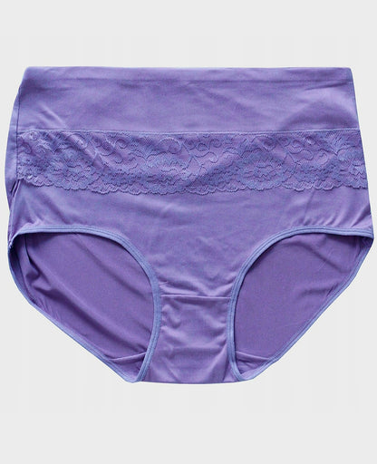 Damen-Bambushöschen mit hohem Bund und Spitze, 8XL/9XL – 1 Packung (3 Stück pro Packung)