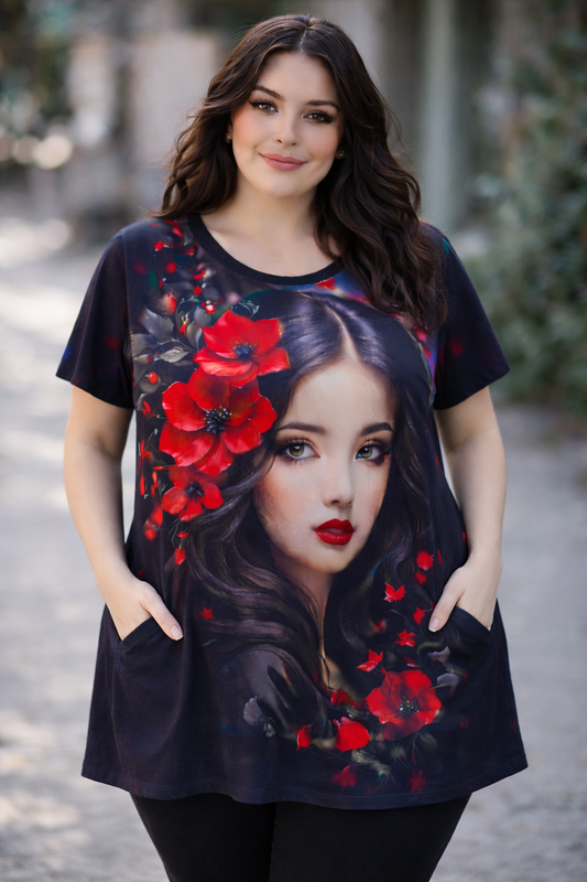 Úžasná 3D bavlnená tunika//💞🥰🌹štýlová a veľmi pohodlná tunika z kvalitnej bavlny,/pre nižšie postavy šaty 👗🔥