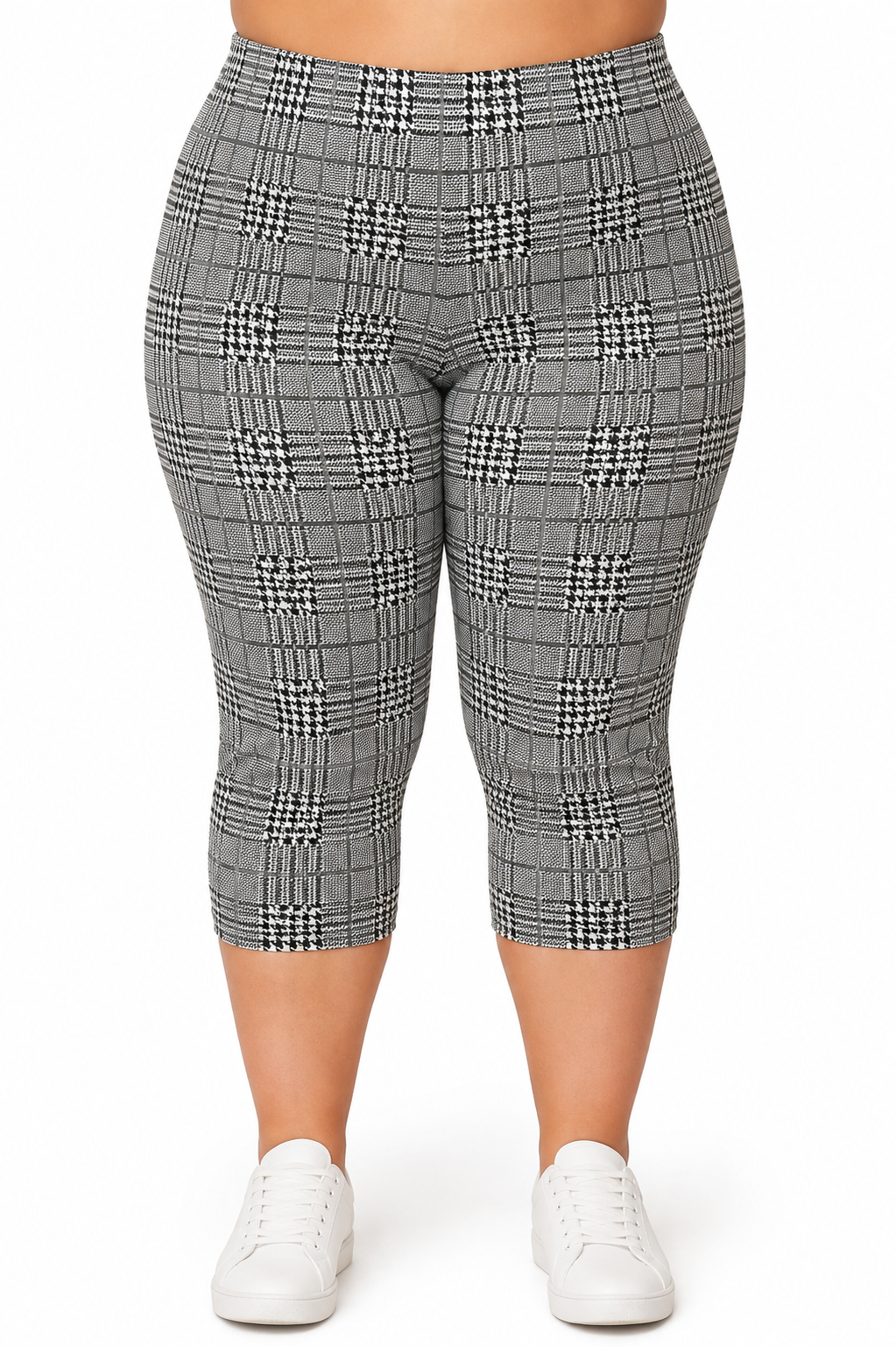 Elastické kárované legíny Comfort