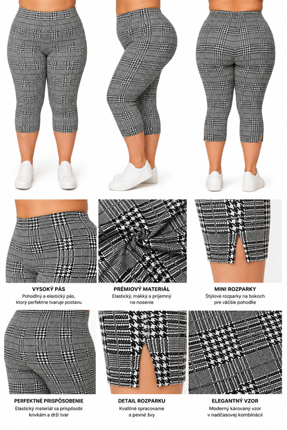 Elastické kárované legíny Comfort