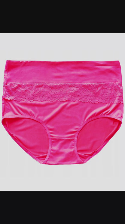 Damen-Bambushöschen mit hohem Bund und Spitze, 8XL/9XL – 1 Packung (3 Stück pro Packung)