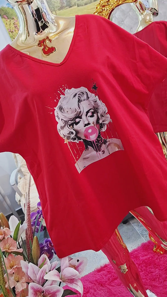 💋 ŠTÝLOVÁ BAVLNENÁ TUNIKA S MOTÍVOM MARILYN 💋