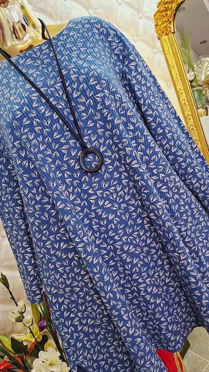 💙✨ ELEGANTNÁ VRÚBKOVANÁ TUNIKA S NÁHRDELNÍKOM ✨💙