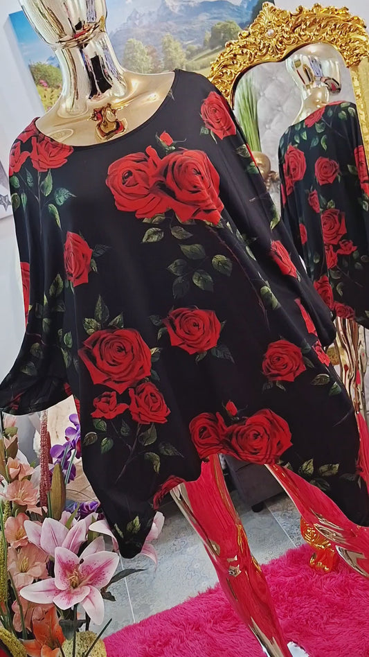 🌸 KRÁSNA ELEGANTNÁ TUNIKA S   RUŽAMI 🌸