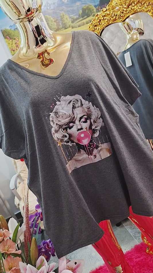 💋 ŠTÝLOVÁ BAVLNENÁ TUNIKA S MOTÍVOM MARILYN 💋