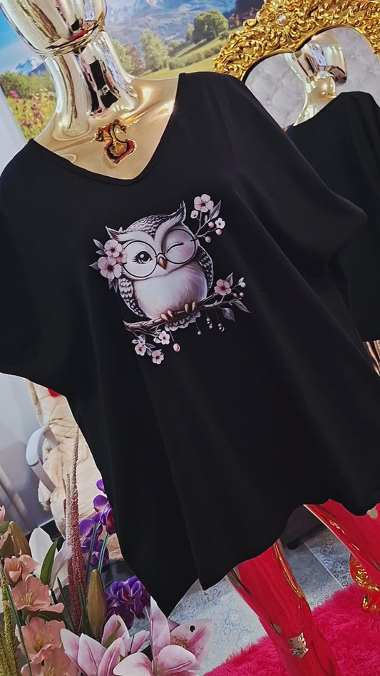 🌸🦉 ÚŽASNÁ BAVLNNENÁ TUNIKA S ROZTOMILOU SOVIČKOU 🦉🌸