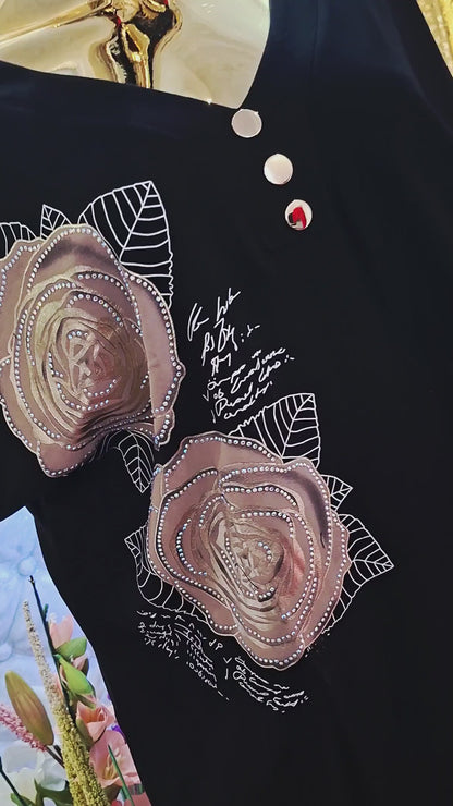 🌼 Elegantná bavlnená tunika s jemnými detailmi 🌼 zirkónmi