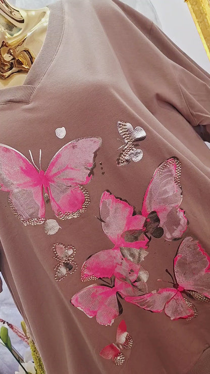 🌸 Wunderschöne Baumwolltunika – türkisches Modell mit Zirkonia 🌸