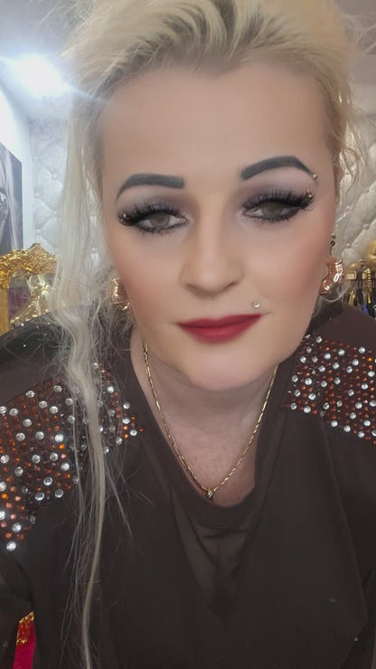 🤎 Hnedá elegantná tunika s tylovým detailom – turecký model 🤎