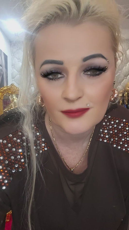 🤎 Hnedá elegantná tunika s tylovým detailom – turecký model 🤎