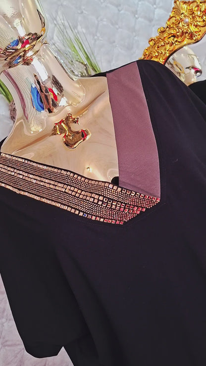 🤎✨ LUXUSNÁ TURECKÁ TUNIKA OVER CHIC PRE BACUĽKY ✨🤎zlaté zirkóny, ktoré dodávajú modelu luxusný nádych a krásne sa lesknú..