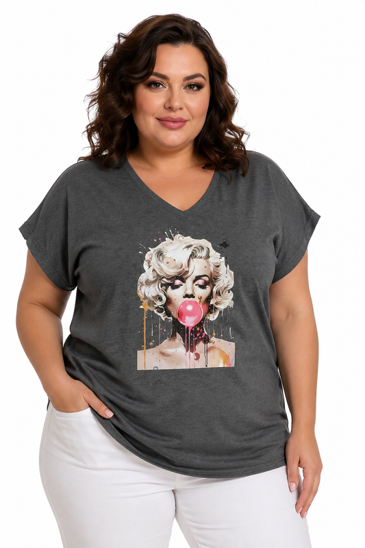 ŠTÝLOVÁ BAVLNENÁ TUNIKA S MOTÍVOM MARILYN