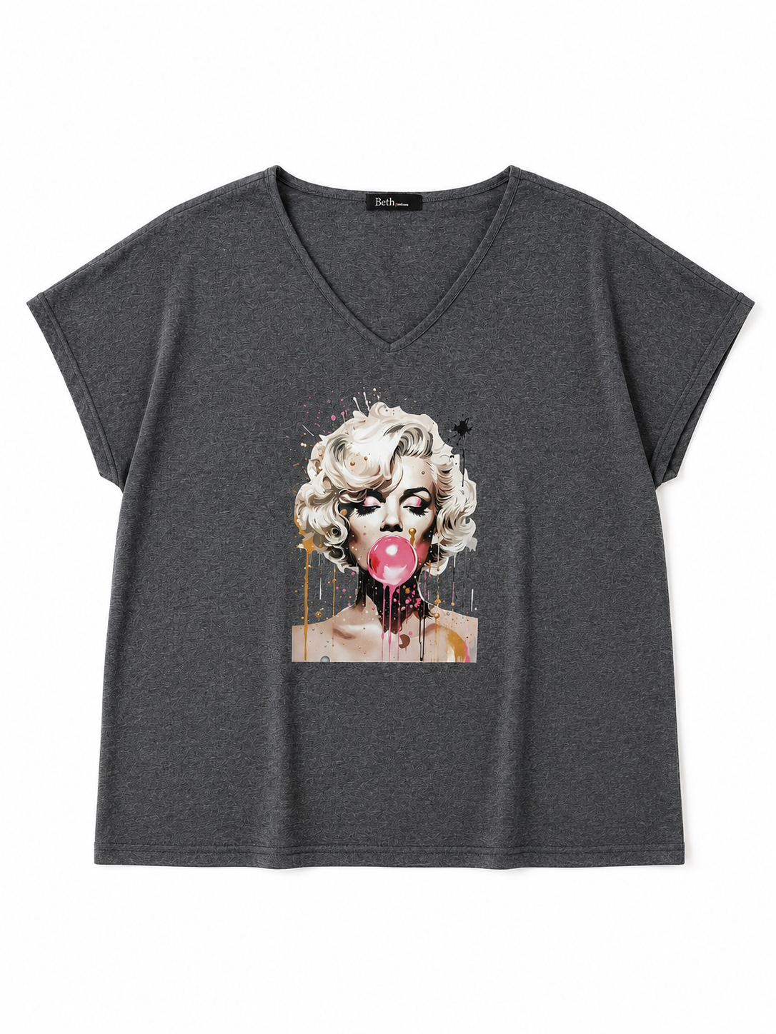 ŠTÝLOVÁ BAVLNENÁ TUNIKA S MOTÍVOM MARILYN
