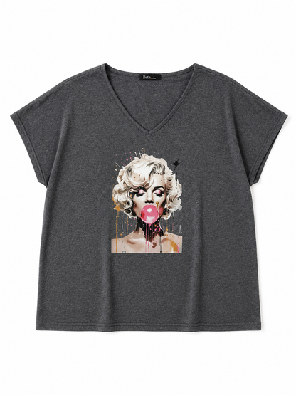ŠTÝLOVÁ BAVLNENÁ TUNIKA S MOTÍVOM MARILYN